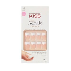 KISS Salon Acrylic French Nails Medium Square 28 Count Revolutionary KSA02